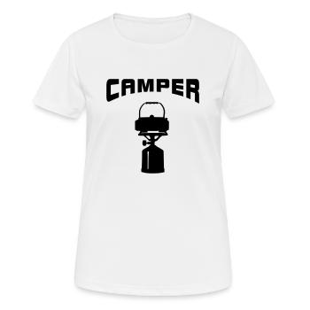 Cuisinière à gaz Camping Camping Tentes Camping Camping - T-shirt respirant Femme - blanc - Devant - AI Model Female 172 dark (172cm)