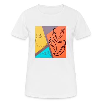 Pomme Pepperoni Chili - T-shirt respirant Femme - blanc - Devant - AI Model Female 172 dark (172cm)