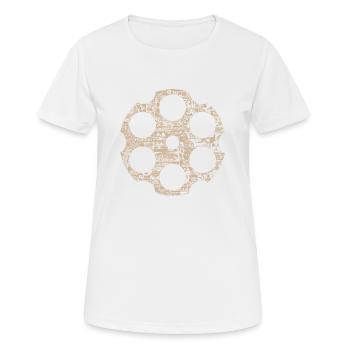 Revolver Trommel - Frauen T-Shirt atmungsaktiv - Weiß - Vorne - AI Model Female 172 dark (172cm)