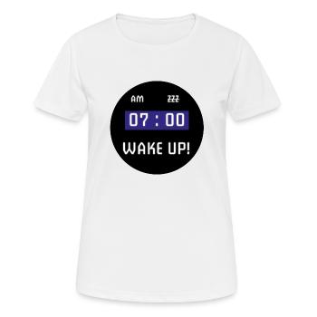 Wecker - Frauen T-Shirt atmungsaktiv - Weiß - Vorne - AI Model Female 172 dark (172cm)