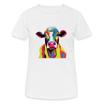 Muh....i am your friend - Frauen T-Shirt atmungsaktiv - Weiß - Vorne - AI Model Female 172 dark (172cm)