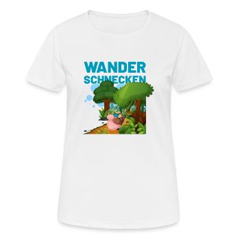 die Wanderschnecken blau - Frauen T-Shirt atmungsaktiv - Weiß - Vorne - AI Model Female 172 dark (172cm)