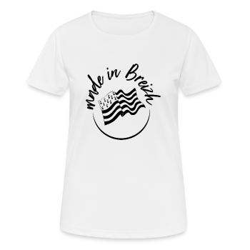 hergestellt in Breizh - Frauen T-Shirt atmungsaktiv - Weiß - Vorne - AI Model Female 172 dark (172cm)