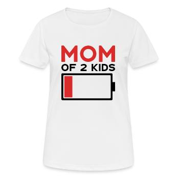 MOM OF 2 KIDS - Frauen T-Shirt atmungsaktiv - Weiß - Vorne - AI Model Female 172 dark (172cm)