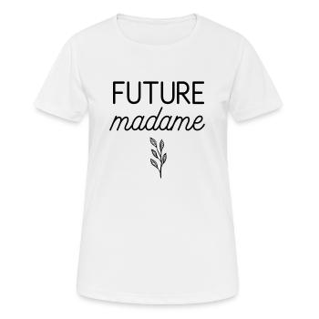 Future Madame - T-shirt respirant Femme - blanc - Devant - AI Model Female 172 dark (172cm)