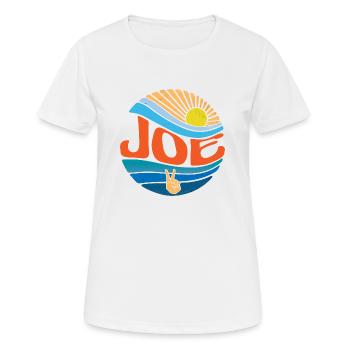Joe Shirt Vintage Sunset Joe Groovy Tie Dye - Frauen T-Shirt atmungsaktiv - Weiß - Vorne - AI Model Female 172 dark (172cm)
