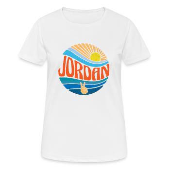 Jordan Shirt Vintage Sunset Jordan Groovy Tie Dye - Women's Breathable T-Shirt - white - Front - AI Model Female 172 dark (172cm)