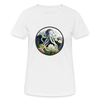 Tintenfisch - Frauen T-Shirt atmungsaktiv - Weiß - Vorne - AI Model Female 172 dark (172cm)