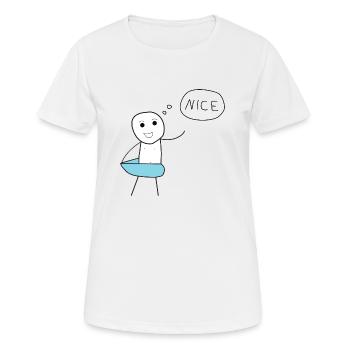 Nice Design für Badehosen Freunde Lustig am Strand - Frauen T-Shirt atmungsaktiv - Weiß - Vorne - AI Model Female 172 dark (172cm)