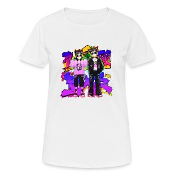 Japanische Coolness in style 90's 80's farbe - Frauen T-Shirt atmungsaktiv - Weiß - Vorne - AI Model Female 172 dark (172cm)