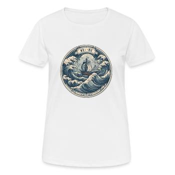 Vagues de voiliers - T-shirt respirant Femme - blanc - Devant - AI Model Female 172 dark (172cm)