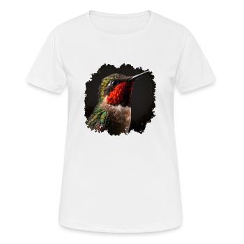 Les colibris sont connus pour leurs plumes colorées - T-shirt respirant Femme - blanc - Devant - AI Model Female 172 dark (172cm)