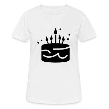Gâteau d'anniversaire - T-shirt respirant Femme - blanc - Devant - AI Model Female 172 dark (172cm)