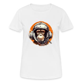 Weltraum Affe Retro Zeichnung - Frauen T-Shirt atmungsaktiv - Weiß - Vorne - AI Model Female 172 dark (172cm)