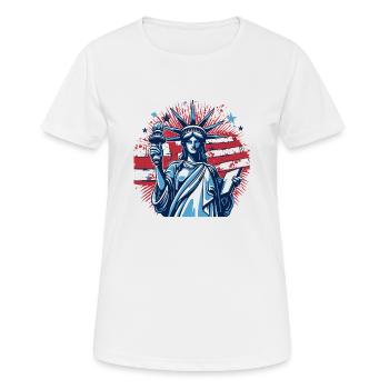 Illustration der Freiheitsstatue - Frauen T-Shirt atmungsaktiv - Weiß - Vorne - AI Model Female 172 dark (172cm)