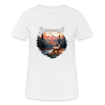 Hirsch Bergmadl Hirsch Geschenk Dorffest Wandern - Frauen T-Shirt atmungsaktiv - Weiß - Vorne - AI Model Female 172 dark (172cm)