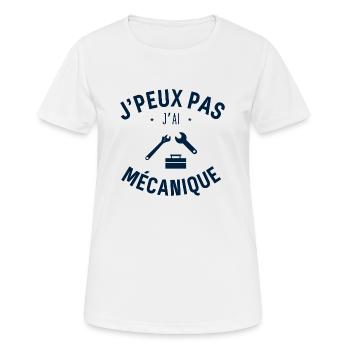 J peux pas j ai mécanique - T-shirt respirant Femme - blanc - Devant - AI Model Female 172 dark (172cm)
