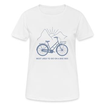 Am ehesten werden Sie eine Fahrradtour machen - Frauen T-Shirt atmungsaktiv - Weiß - Vorne - AI Model Female 172 dark (172cm)