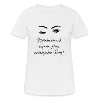Natürlich höre ich auf mein Herz - Frauen T-Shirt atmungsaktiv - Weiß - Vorne - AI Model Female 172 dark (172cm)