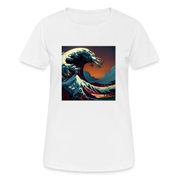 Vague de kanagawa, vague, illustration, Japon - T-shirt respirant Femme - blanc - Devant - AI Model Female 172 dark (172cm)