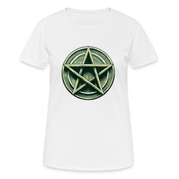 Pentagramm - Frauen T-Shirt atmungsaktiv - Weiß - Vorne - AI Model Female 172 dark (172cm)