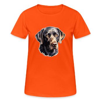 Labrador Retriever cute - Women's Breathable T-Shirt - neon orange - Front - AI Model Female 172 dark (172cm)