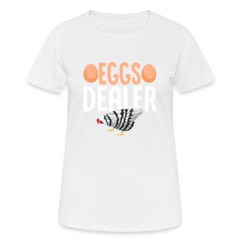 Eggs Dealer Hen Rooster Farmer Chicken Farming - Frauen T-Shirt atmungsaktiv - Weiß - Vorne - AI Model Female 172 dark (172cm)