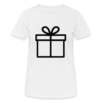Kleine Geschenkbox - Frauen T-Shirt atmungsaktiv - Weiß - Vorne - AI Model Female 172 dark (172cm)