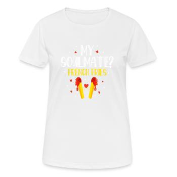 Golden Love Affair: French Fries Forever - Women's Breathable T-Shirt - white - Front - AI Model Female 172 dark (172cm)