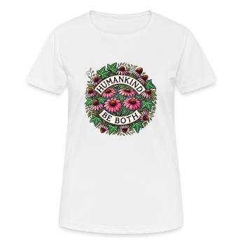 L’humanité soit les deux - T-shirt respirant Femme - blanc - Devant - AI Model Female 172 dark (172cm)