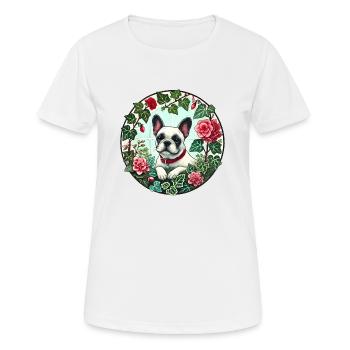Bouledogue français - T-shirt respirant Femme - blanc - Devant - AI Model Female 172 dark (172cm)