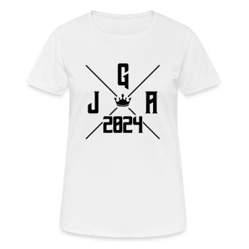 jga 2024 - Frauen T-Shirt atmungsaktiv - Weiß - Vorne - AI Model Female 172 dark (172cm)