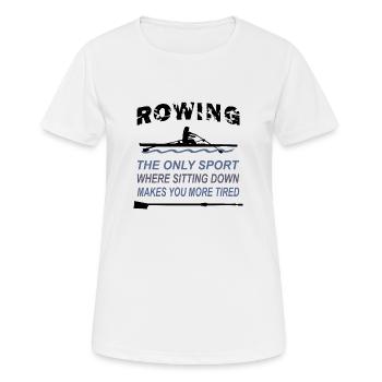 Rudern, Ruderer, Ruderin, Lustig, Ruderboot - Frauen T-Shirt atmungsaktiv - Weiß - Vorne - AI Model Female 172 dark (172cm)