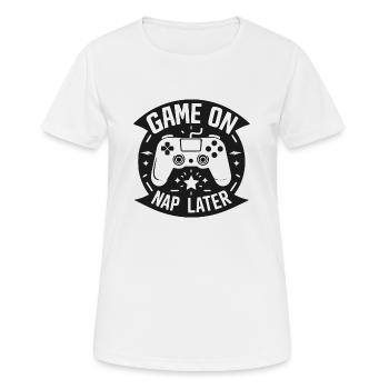 Game On Nap Later - Women's Breathable T-Shirt - white - Front - AI Model Female 172 dark (172cm)