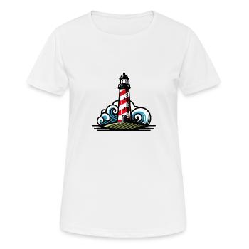 Tour du phare - T-shirt respirant Femme - blanc - Devant - AI Model Female 172 dark (172cm)
