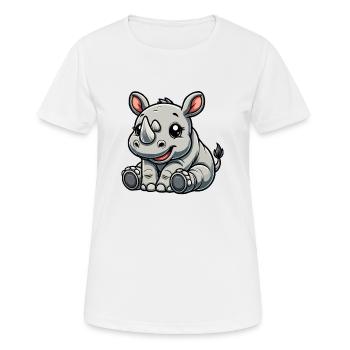 Rhinoceros baby - Women's Breathable T-Shirt - white - Front - AI Model Female 172 dark (172cm)