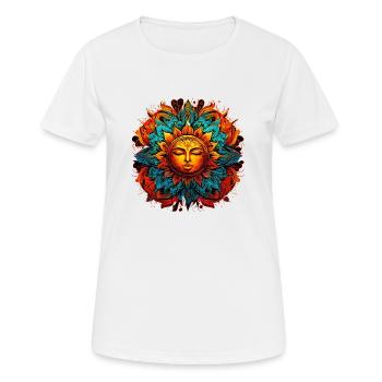 Die Inka-Sonne - Frauen T-Shirt atmungsaktiv - Weiß - Vorne - AI Model Female 172 dark (172cm)