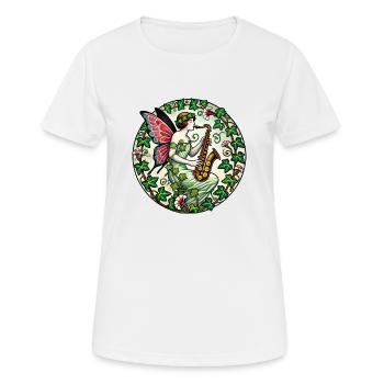 Saxophon Fee - Frauen T-Shirt atmungsaktiv - Weiß - Vorne - AI Model Female 172 dark (172cm)