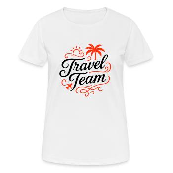 Travel Team - Frauen T-Shirt atmungsaktiv - Weiß - Vorne - AI Model Female 172 dark (172cm)