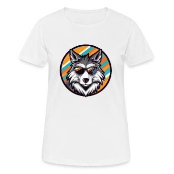 Wolf Comic Cool - Frauen T-Shirt atmungsaktiv - Weiß - Vorne - AI Model Female 172 dark (172cm)
