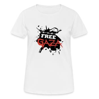 Free Gaza - T-shirt respirant Femme - blanc - Devant - AI Model Female 172 dark (172cm)