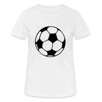 Fußball / Fussball - Frauen T-Shirt atmungsaktiv - Weiß - Vorne - AI Model Female 172 dark (172cm)