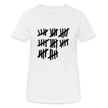Vierzig Strichliste - Frauen T-Shirt atmungsaktiv - Weiß - Vorne - AI Model Female 172 dark (172cm)