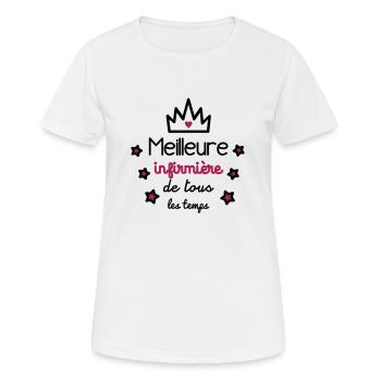 Meilleure infirmière : cadeau infirmière - T-shirt respirant Femme - blanc - Devant - AI Model Female 172 dark (172cm)