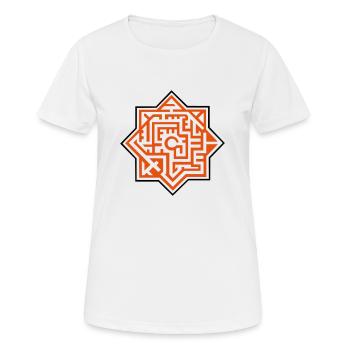 Mandala Labyrinth 2c - Frauen T-Shirt atmungsaktiv - Weiß - Vorne - AI Model Female 172 dark (172cm)