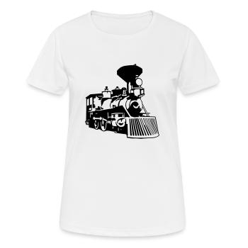 Dampflokomotive - Frauen T-Shirt atmungsaktiv - Weiß - Vorne - AI Model Female 172 dark (172cm)