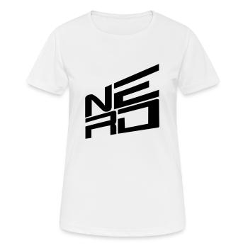 logo nerd text geek smart freak smart cool - Women's Breathable T-Shirt - white - Front - AI Model Female 172 dark (172cm)