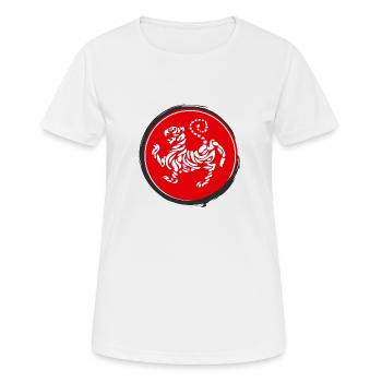 logo avec tigre de karaté - T-shirt respirant Femme - blanc - Devant - AI Model Female 172 dark (172cm)