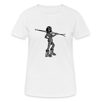 Lunettes de soleil d'hiver vacances de ski femme - T-shirt respirant Femme - blanc - Devant - AI Model Female 172 dark (172cm)