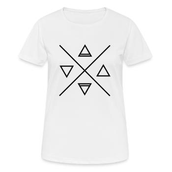 Die klassischen 4 Elemente, Alchemie Dreiecke, Feu - Frauen T-Shirt atmungsaktiv - Weiß - Vorne - AI Model Female 172 dark (172cm)